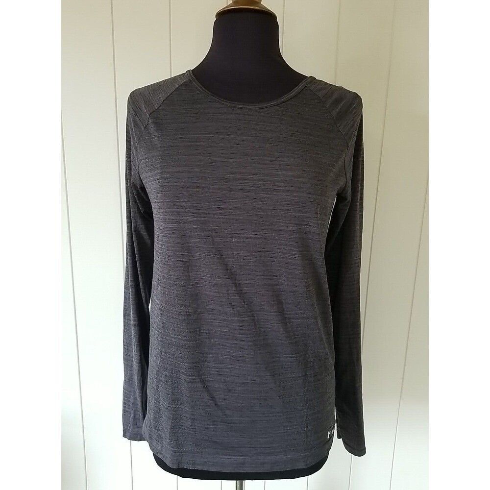 Under Armour Top Women's Medium Gray Heat Gear Activewear Athletic